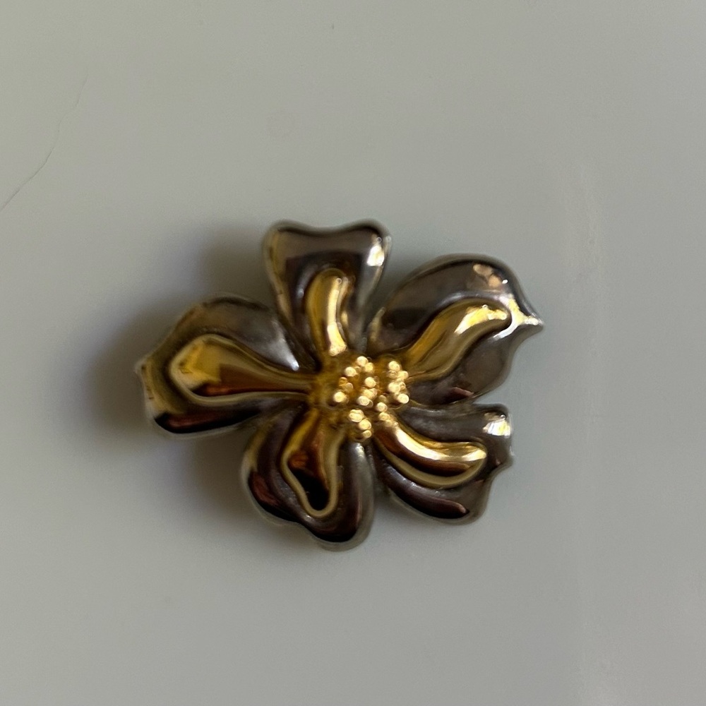 Vintage Paquette Silver/Gold Tone Flower Pin